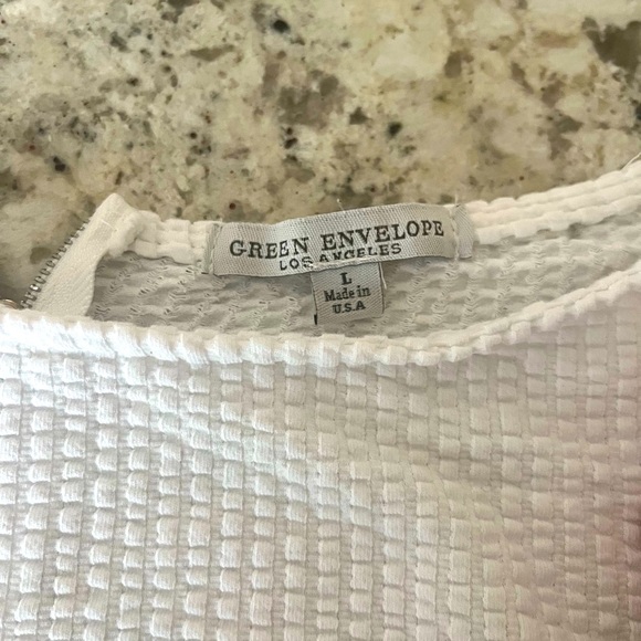 White, Quarter Length Bell Sleeves Blouse | L - Picture 4 of 7